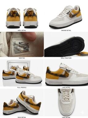 Nike Men's Low-Top Sneakers in Yellow, Black, and White